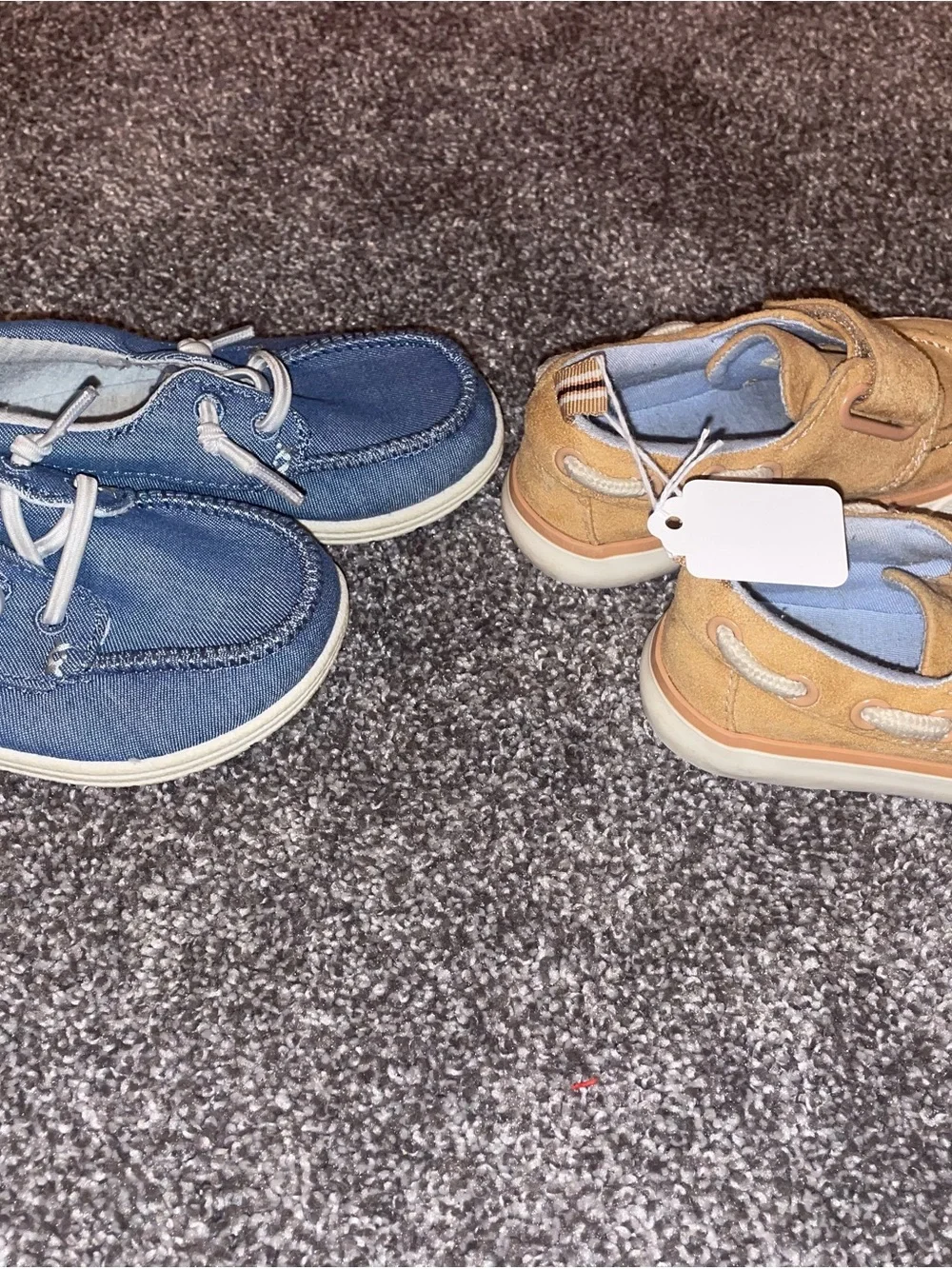Cat & Jack Navy Canvas Slip-On & Tan Suede-Look Hook-And-Loop Shoes Set